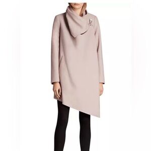 All Saints City Monument Asymmetrical Shift Dress in Blush